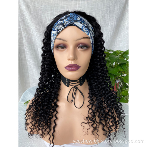 2021 Wholesale headband Brazilian Curly  Human Hair  Afro Kinky Straight  Raw Virgin Hair